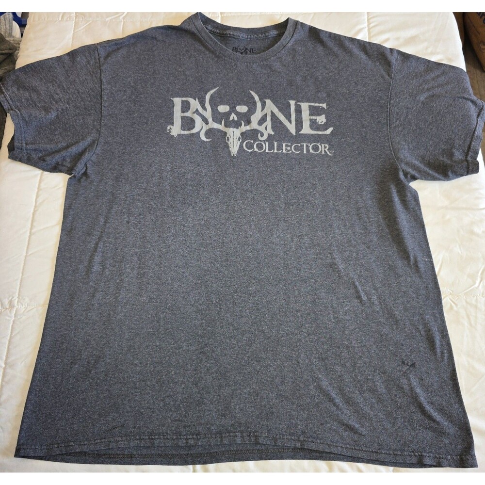 Bone Collector Men’s Gray T-Shirt Size 2XL Grunge Halloween Skater Skull